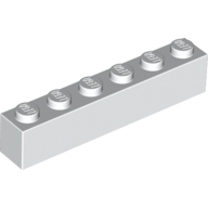 Lego kostka (kostička) 1x6, bílá (300901, 300951)